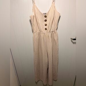 Striped Cream Jumpsuit